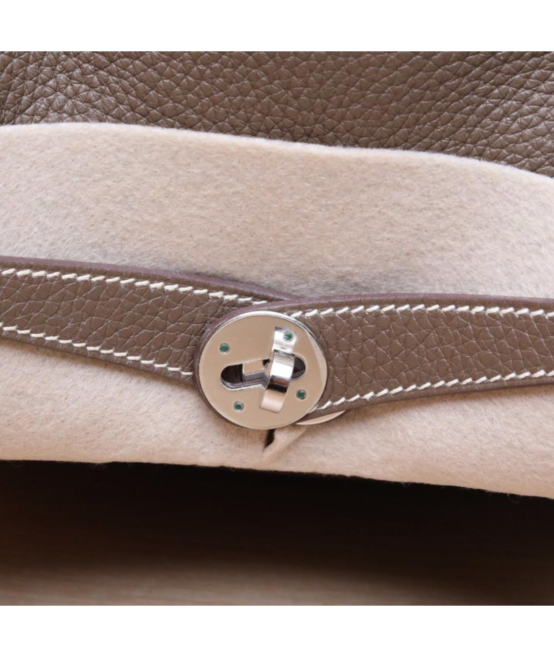 HERMES Коричневая кожаная сумка тоут, фото 8