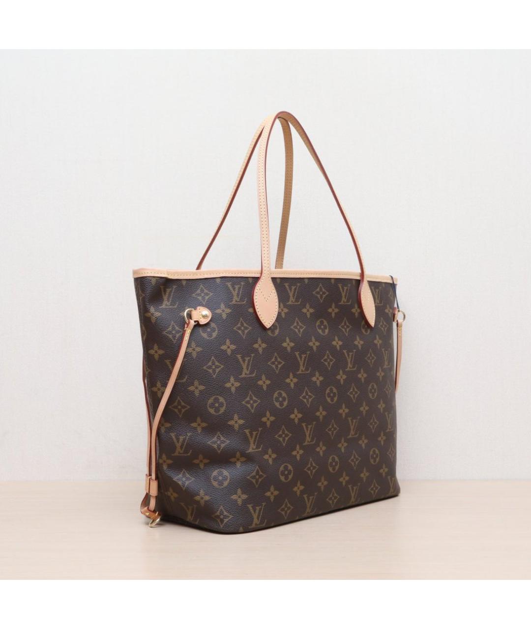LOUIS VUITTON Коричневая кожаная сумка тоут, фото 6