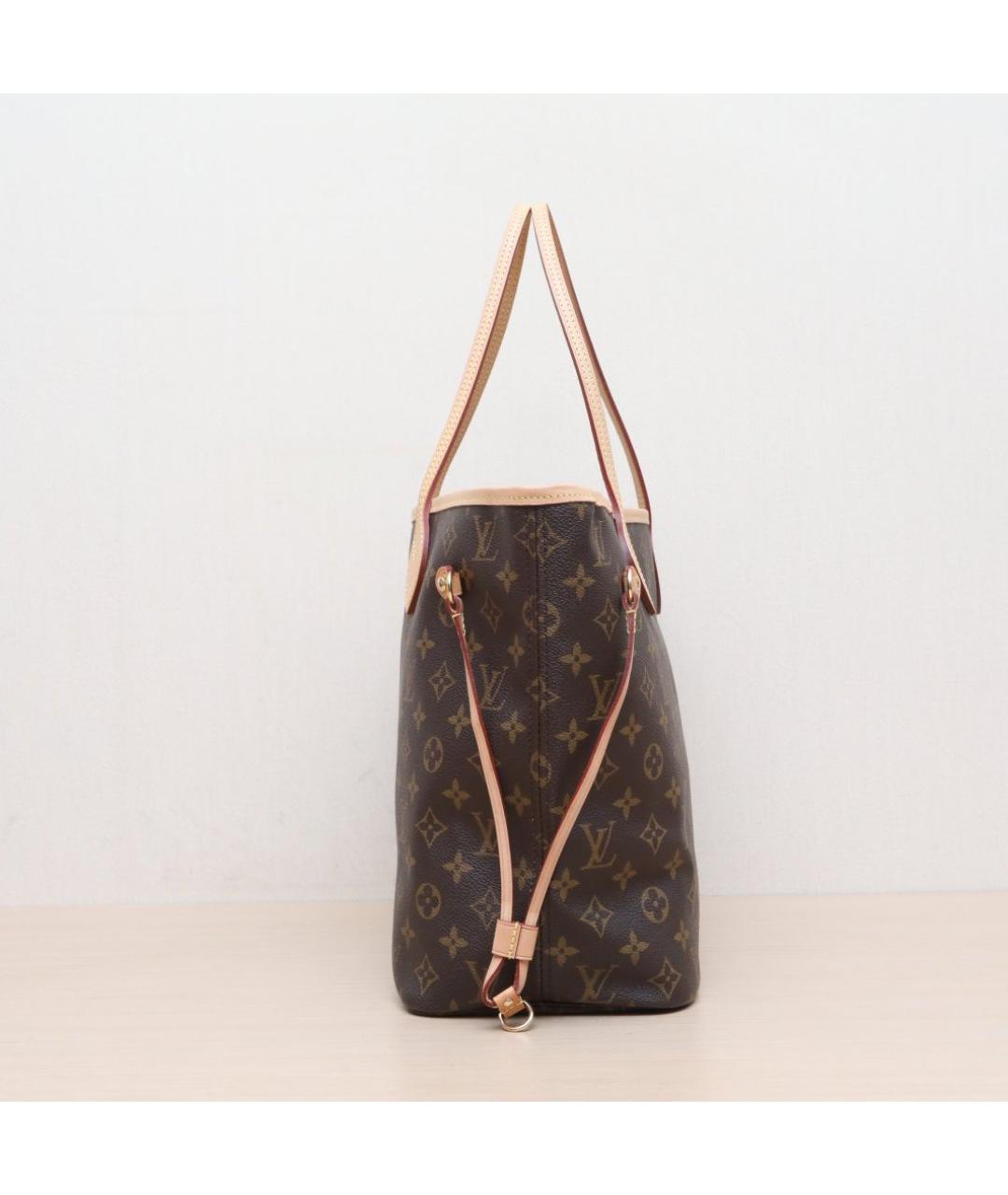 LOUIS VUITTON Коричневая кожаная сумка тоут, фото 5
