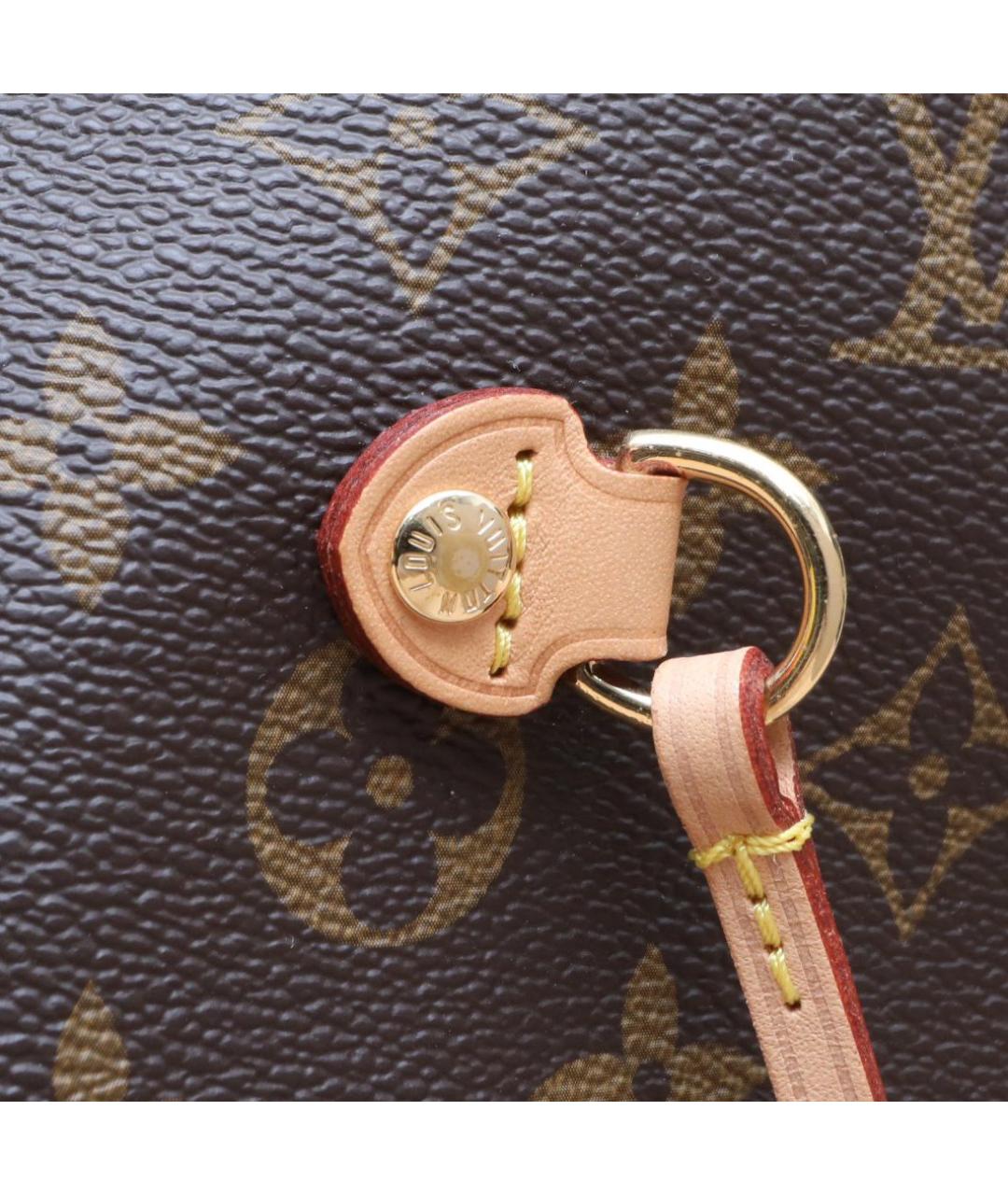 LOUIS VUITTON Коричневая кожаная сумка тоут, фото 8
