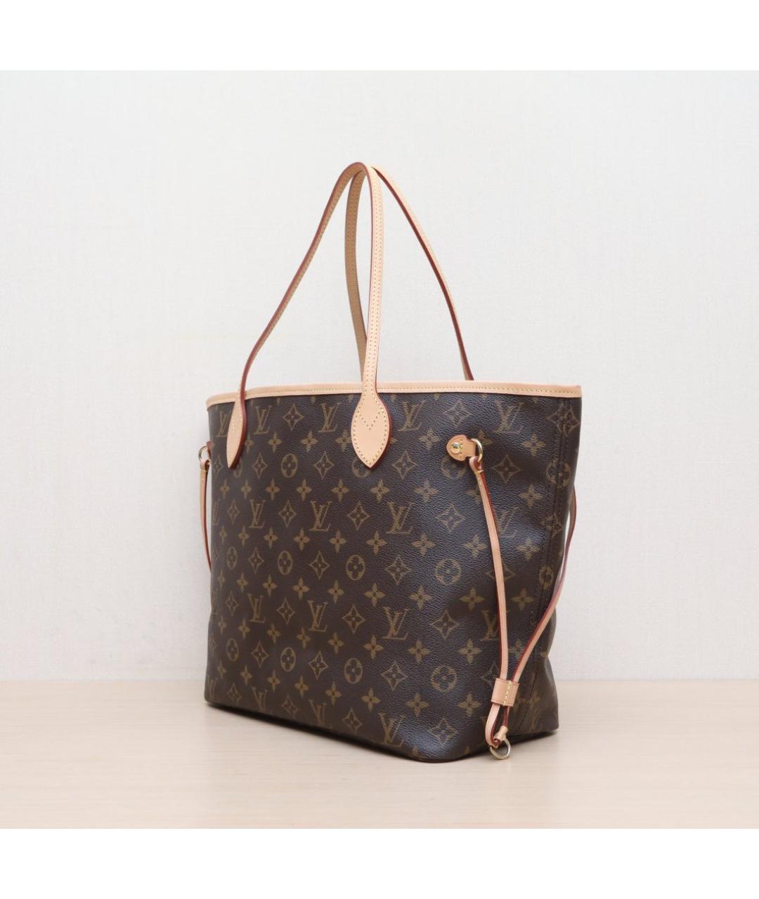 LOUIS VUITTON Коричневая кожаная сумка тоут, фото 4