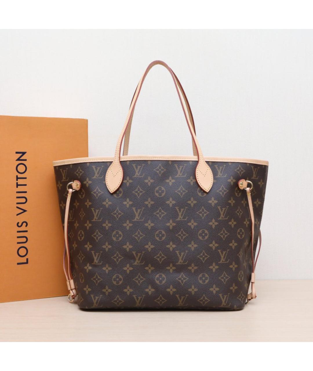 LOUIS VUITTON Коричневая кожаная сумка тоут, фото 2