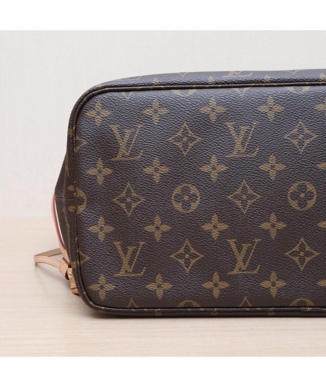 LOUIS VUITTON Коричневая кожаная сумка тоут, фото 9