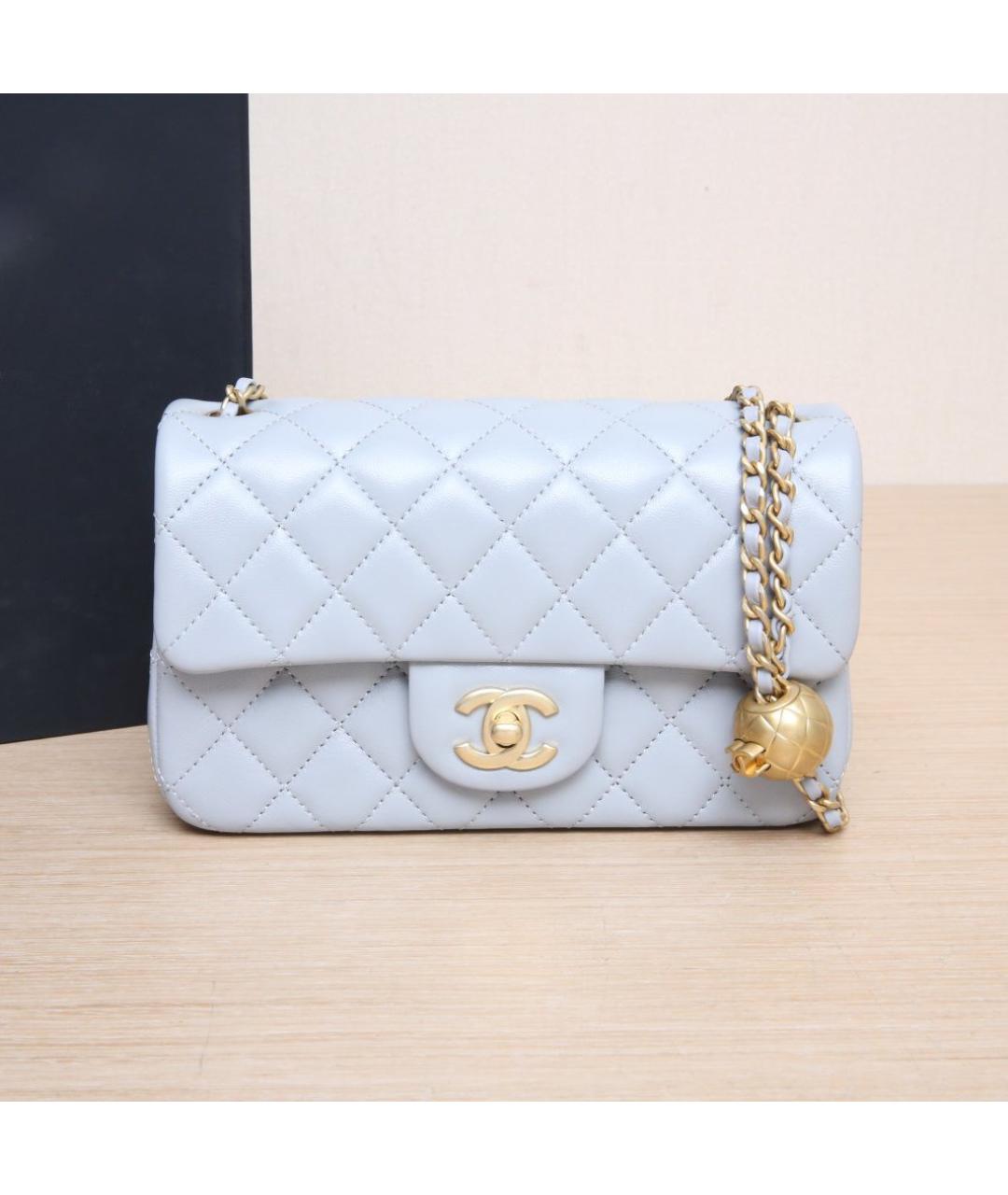 CHANEL Голубая кожаная сумка через плечо, фото 2