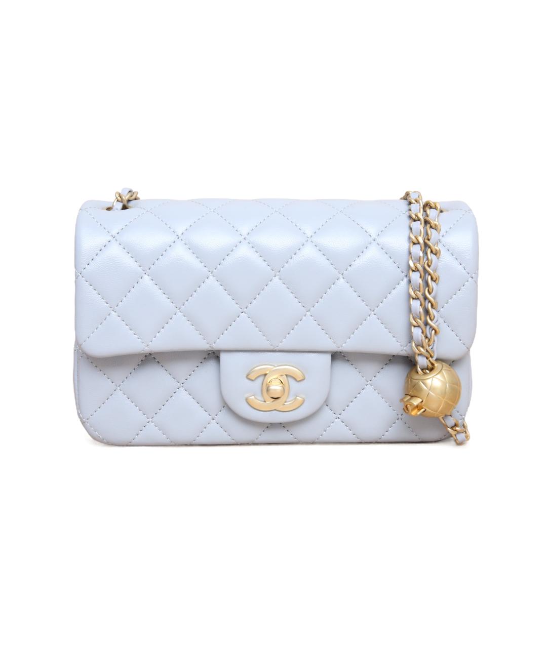 CHANEL Голубая кожаная сумка через плечо, фото 1