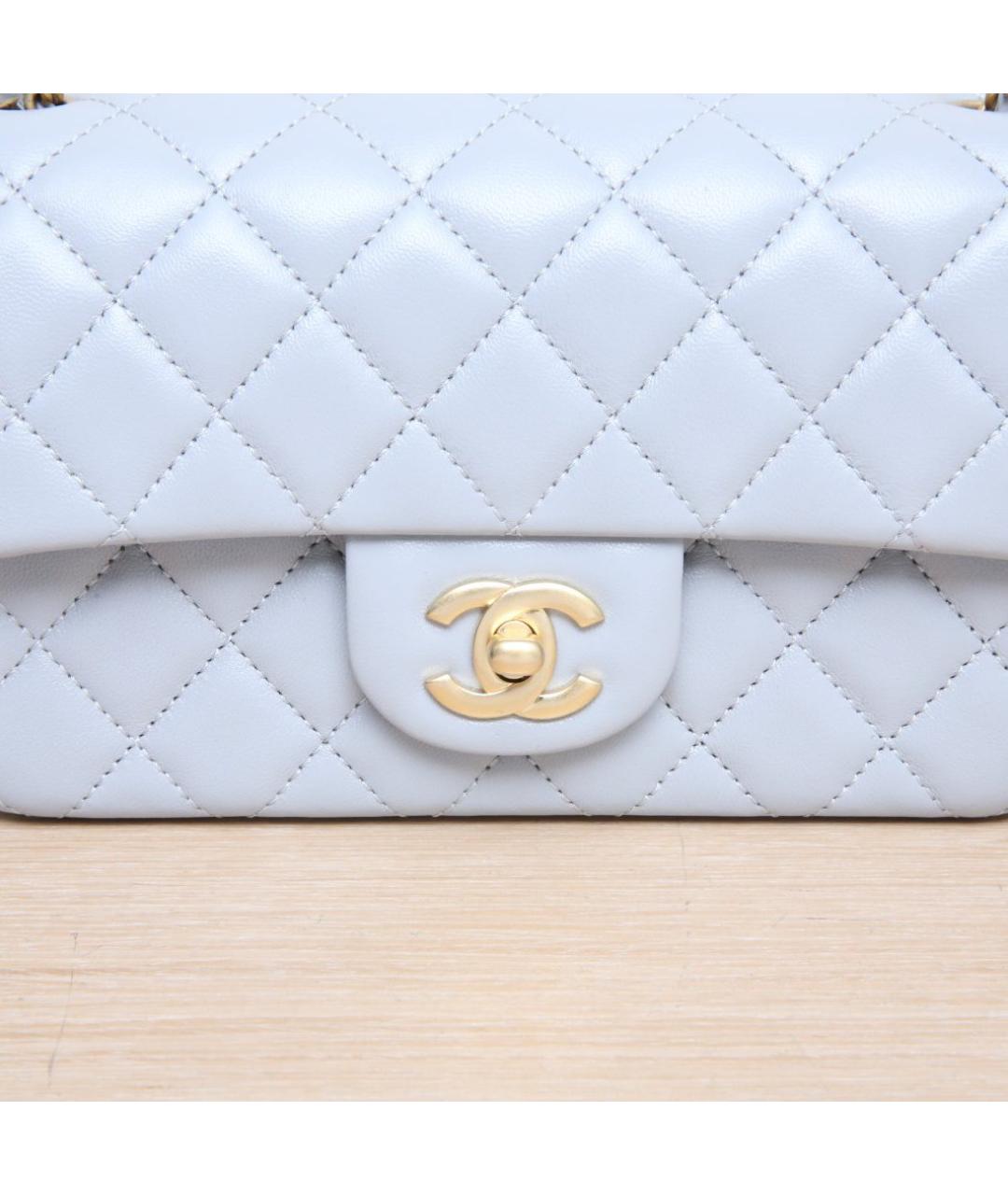 CHANEL Голубая кожаная сумка через плечо, фото 8