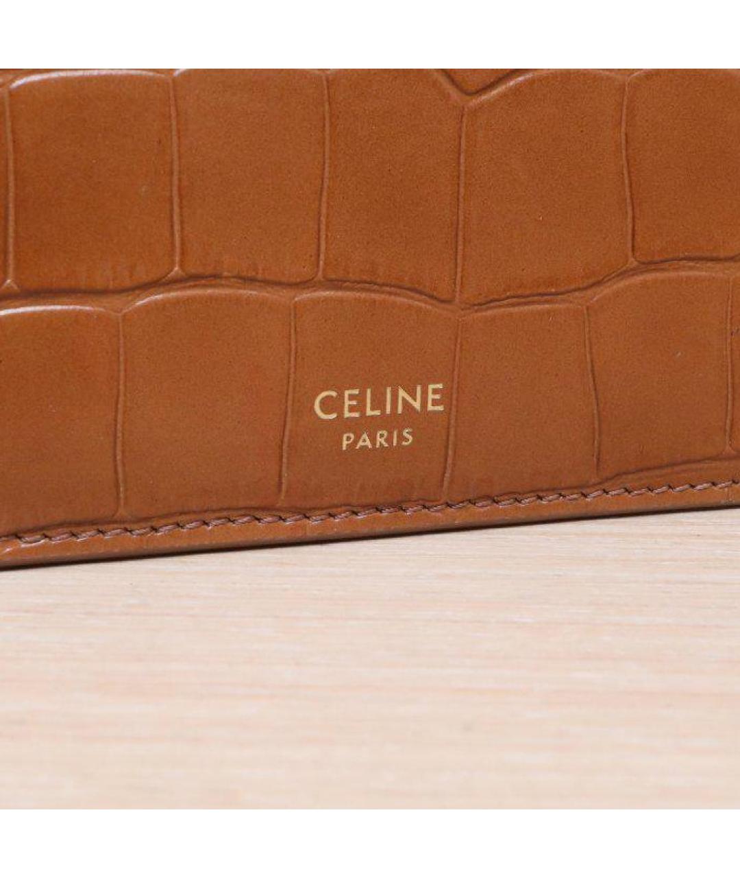 CELINE Коричневый кожаный кошелек, фото 8