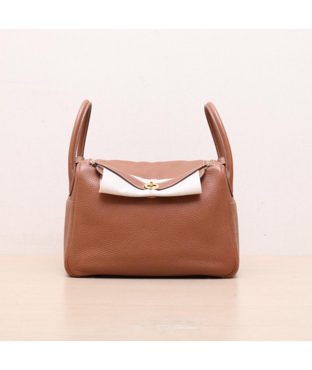 HERMES Коричневая кожаная сумка тоут, фото 3