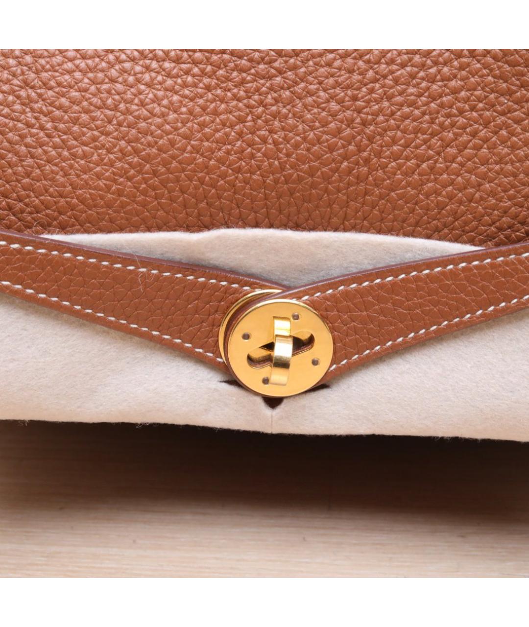 HERMES Коричневая кожаная сумка тоут, фото 8