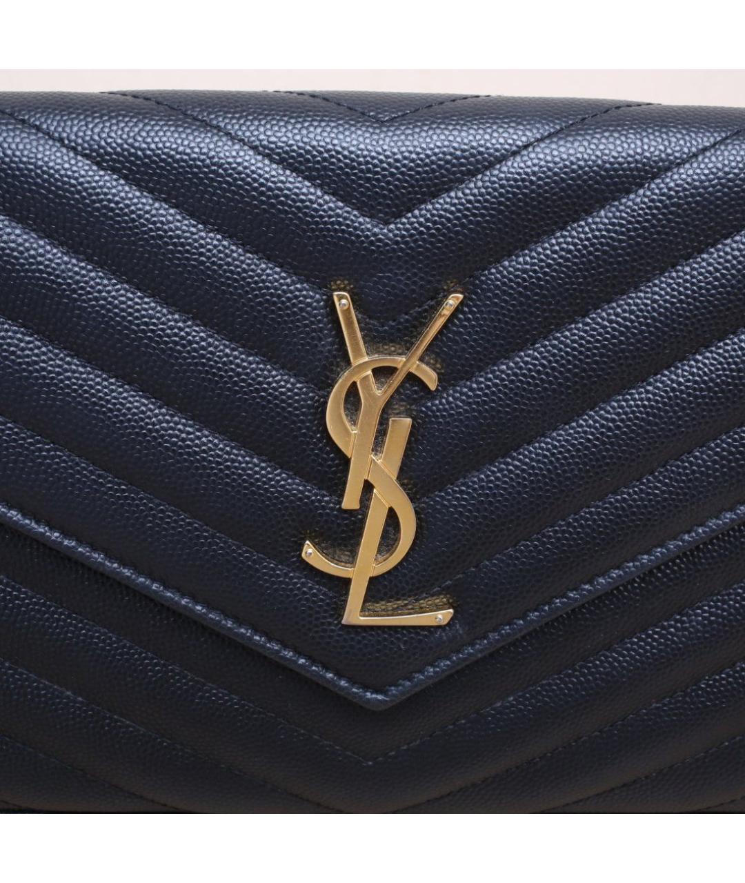 SAINT LAURENT Черная кожаная сумка через плечо, фото 8