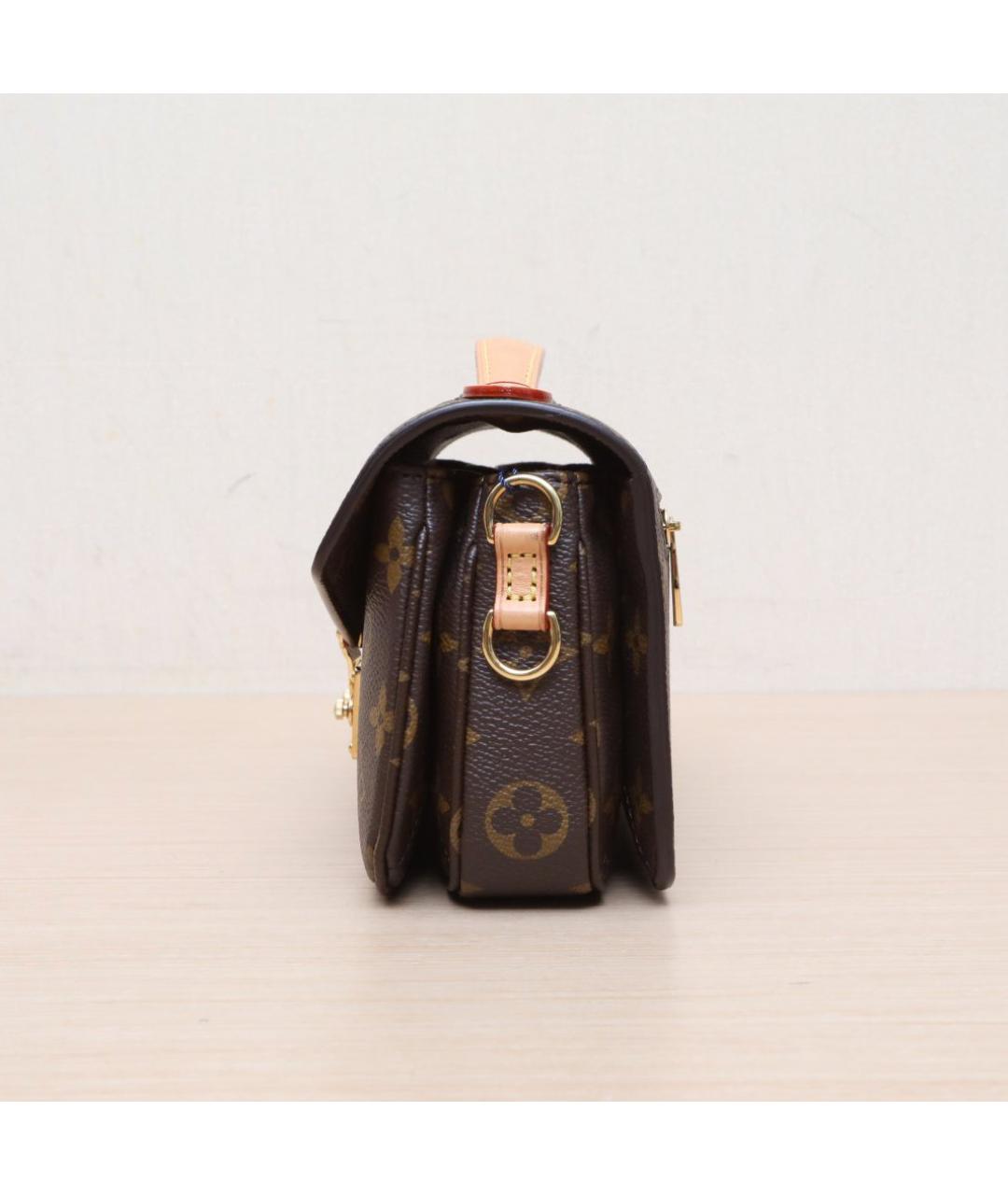 LOUIS VUITTON Коричневая кожаная сумка через плечо, фото 5
