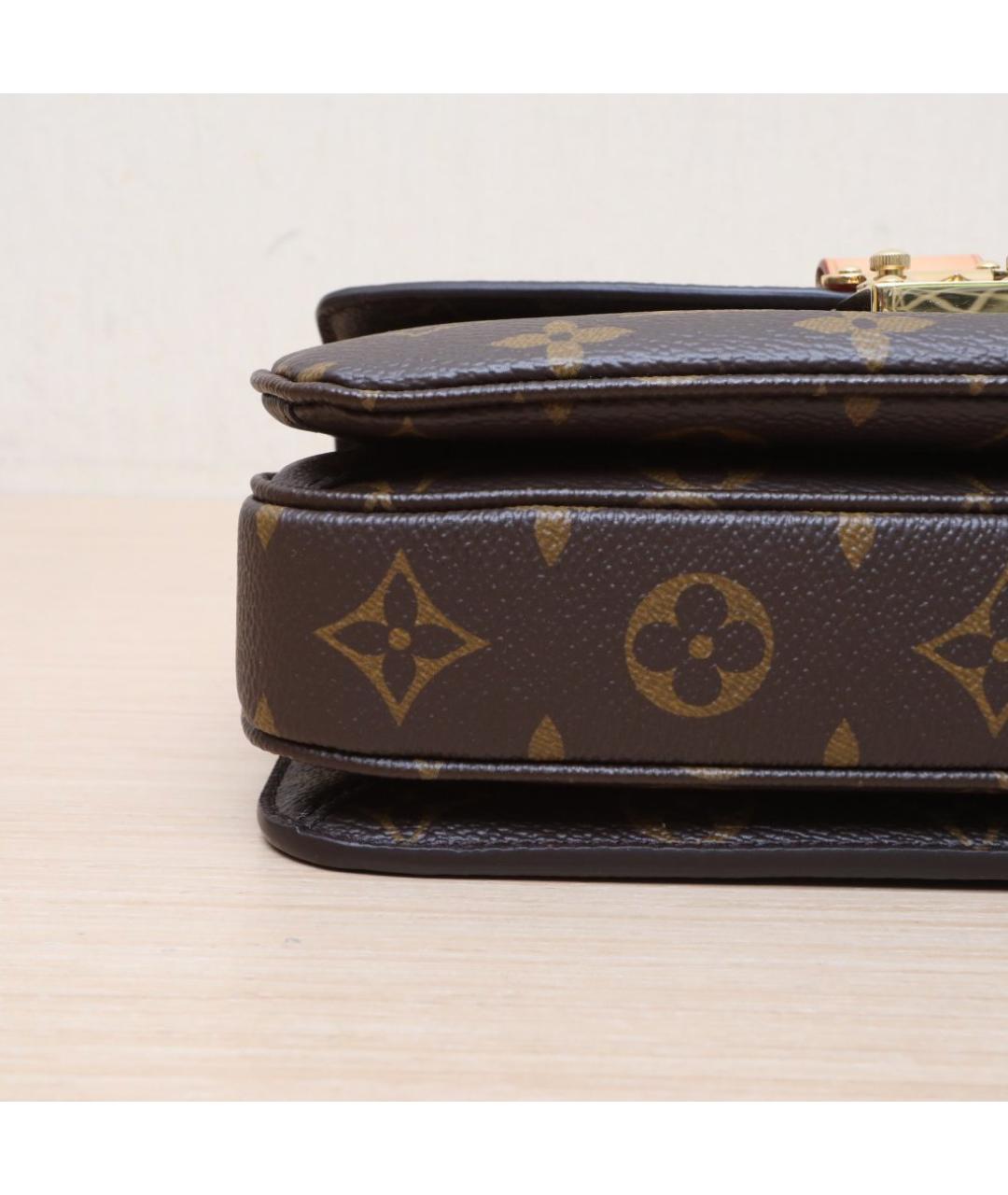 LOUIS VUITTON Коричневая кожаная сумка через плечо, фото 9