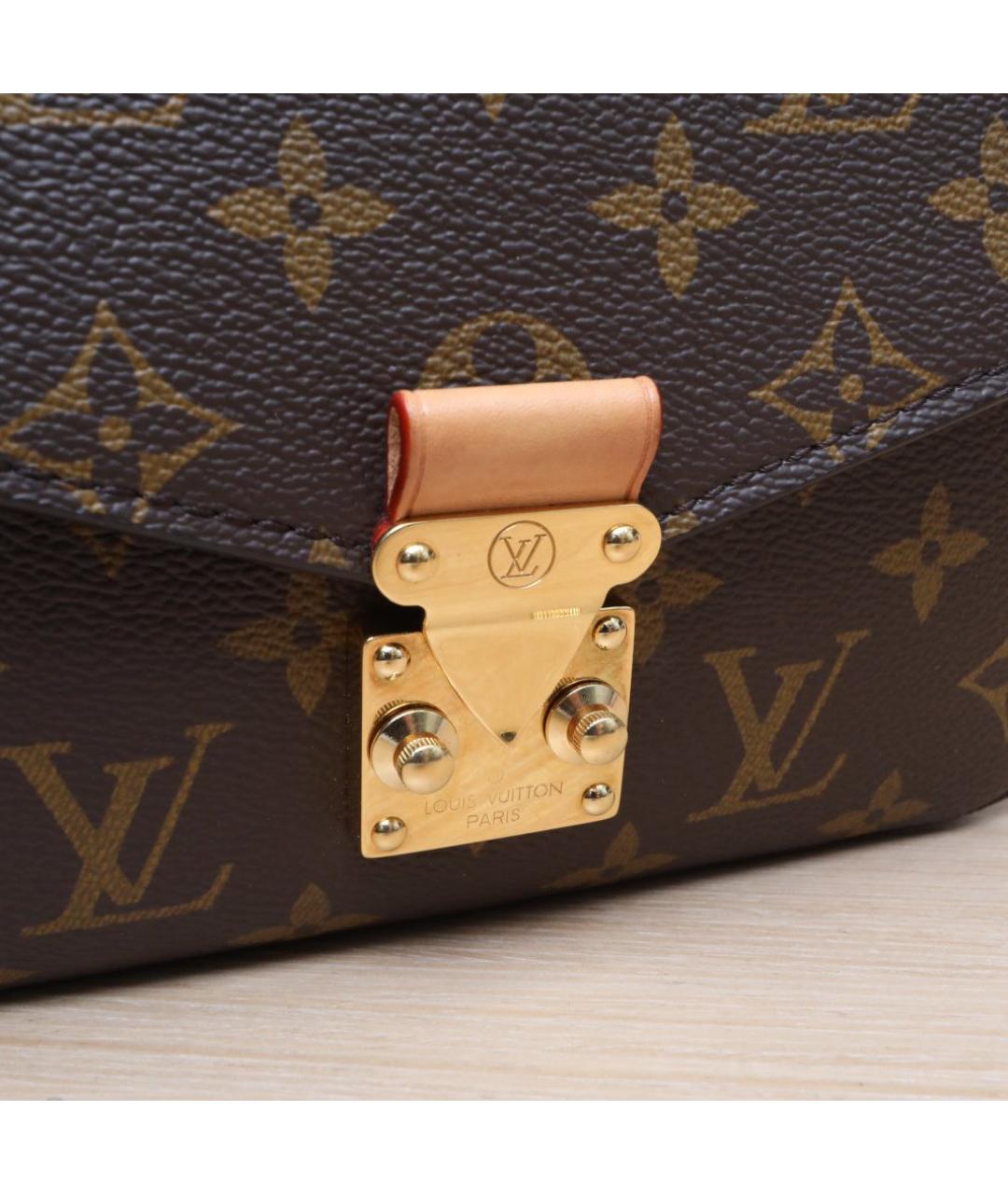 LOUIS VUITTON Коричневая кожаная сумка через плечо, фото 8