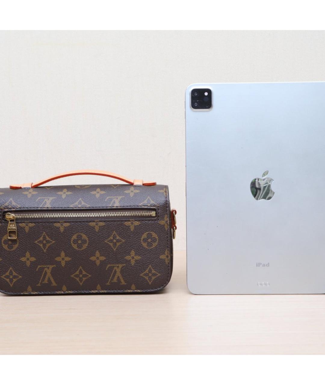 LOUIS VUITTON Коричневая кожаная сумка через плечо, фото 7