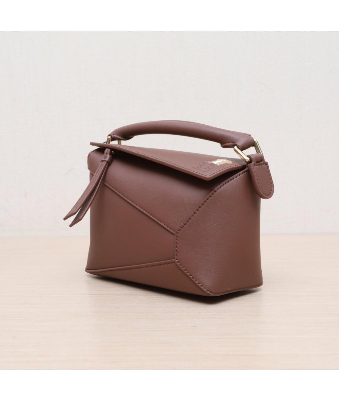 LOEWE Коричневая кожаная сумка через плечо, фото 4