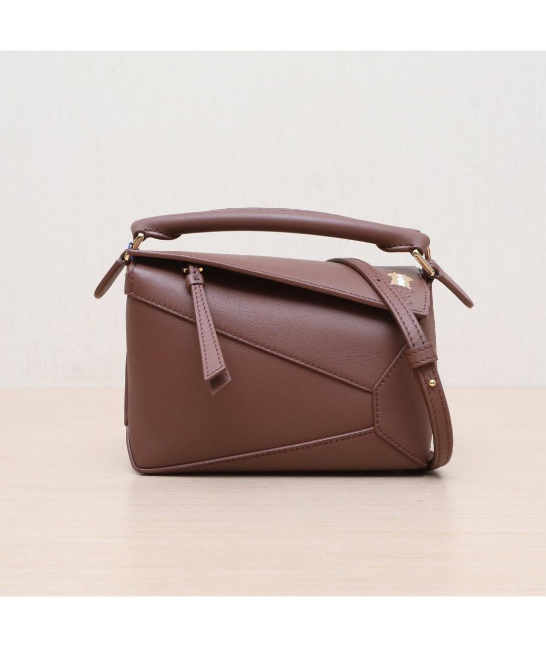 LOEWE Коричневая кожаная сумка через плечо, фото 3