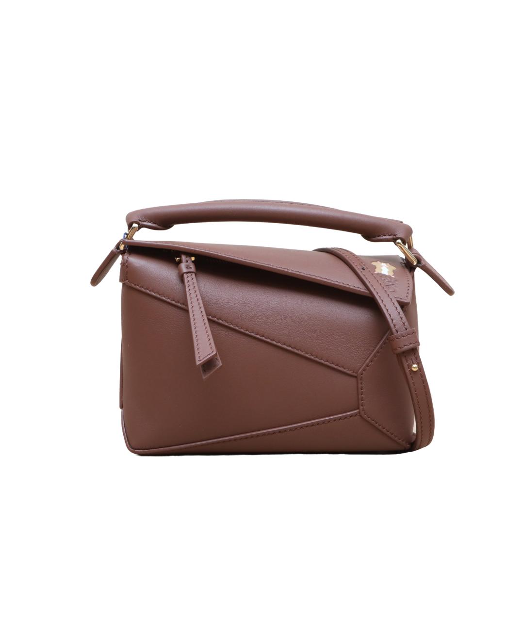 LOEWE Коричневая кожаная сумка через плечо, фото 1