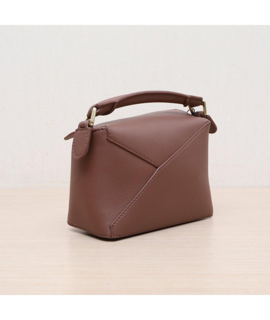 LOEWE Коричневая кожаная сумка через плечо, фото 6