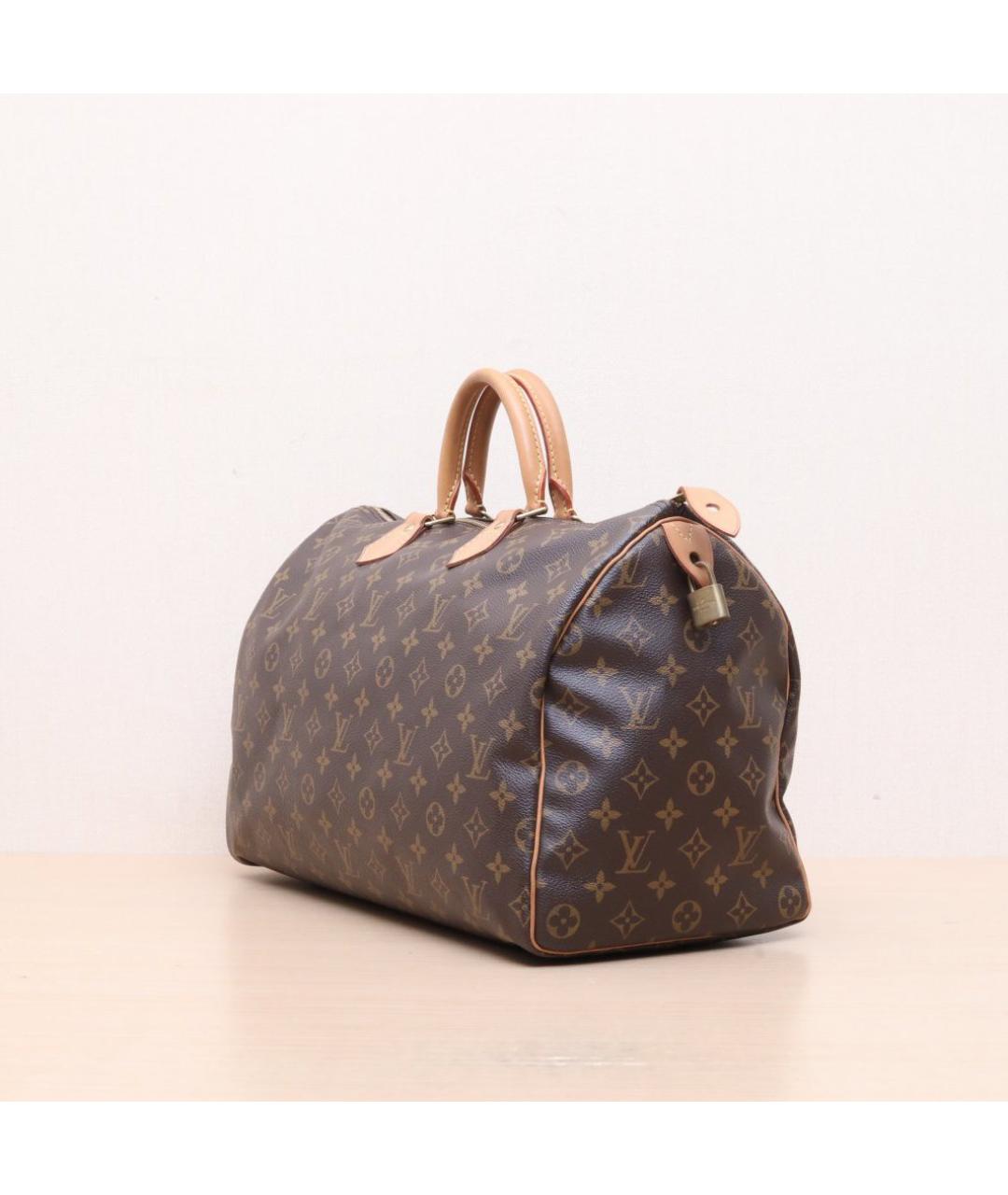 LOUIS VUITTON Коричневая кожаная сумка тоут, фото 4