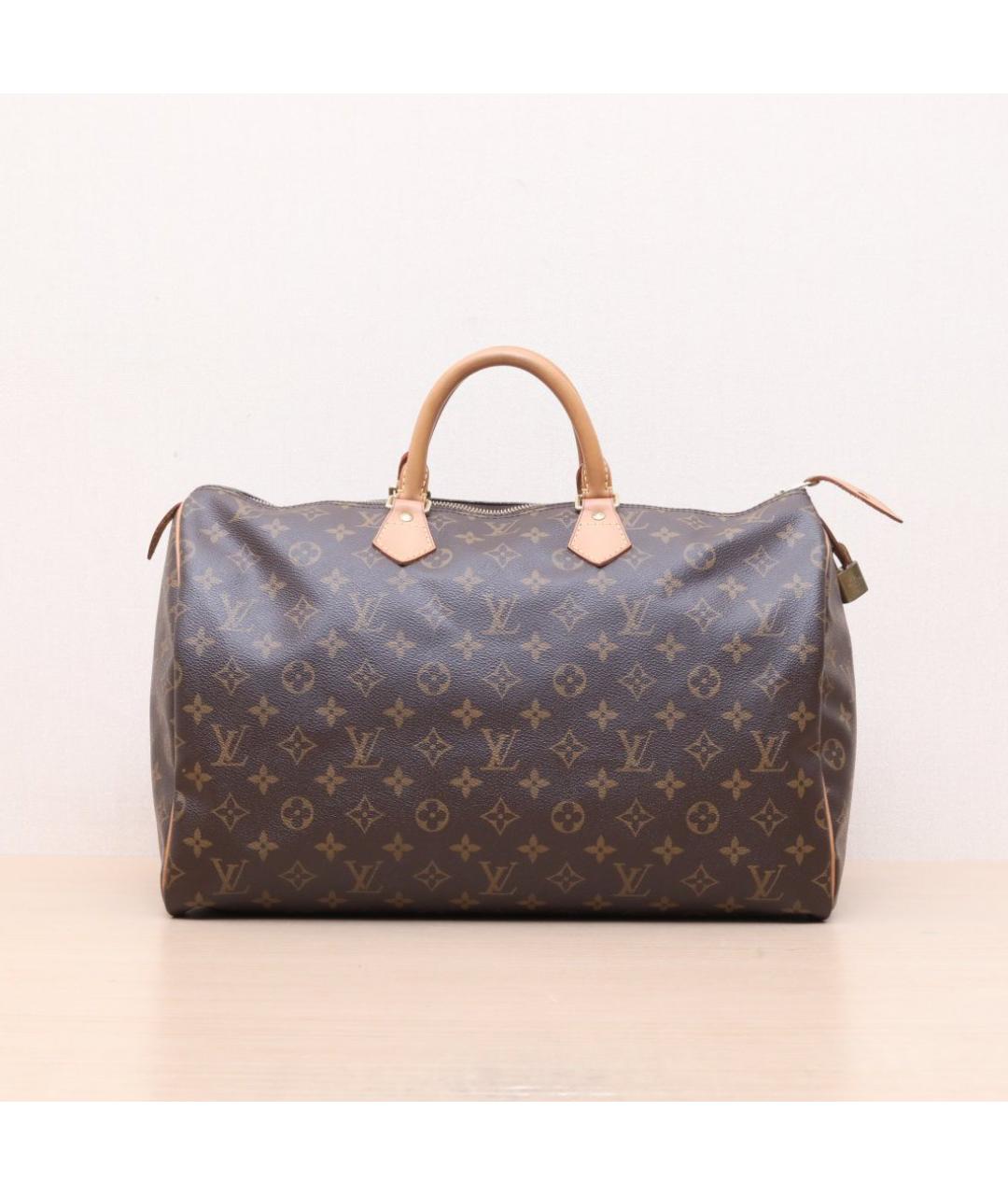 LOUIS VUITTON Коричневая кожаная сумка тоут, фото 3