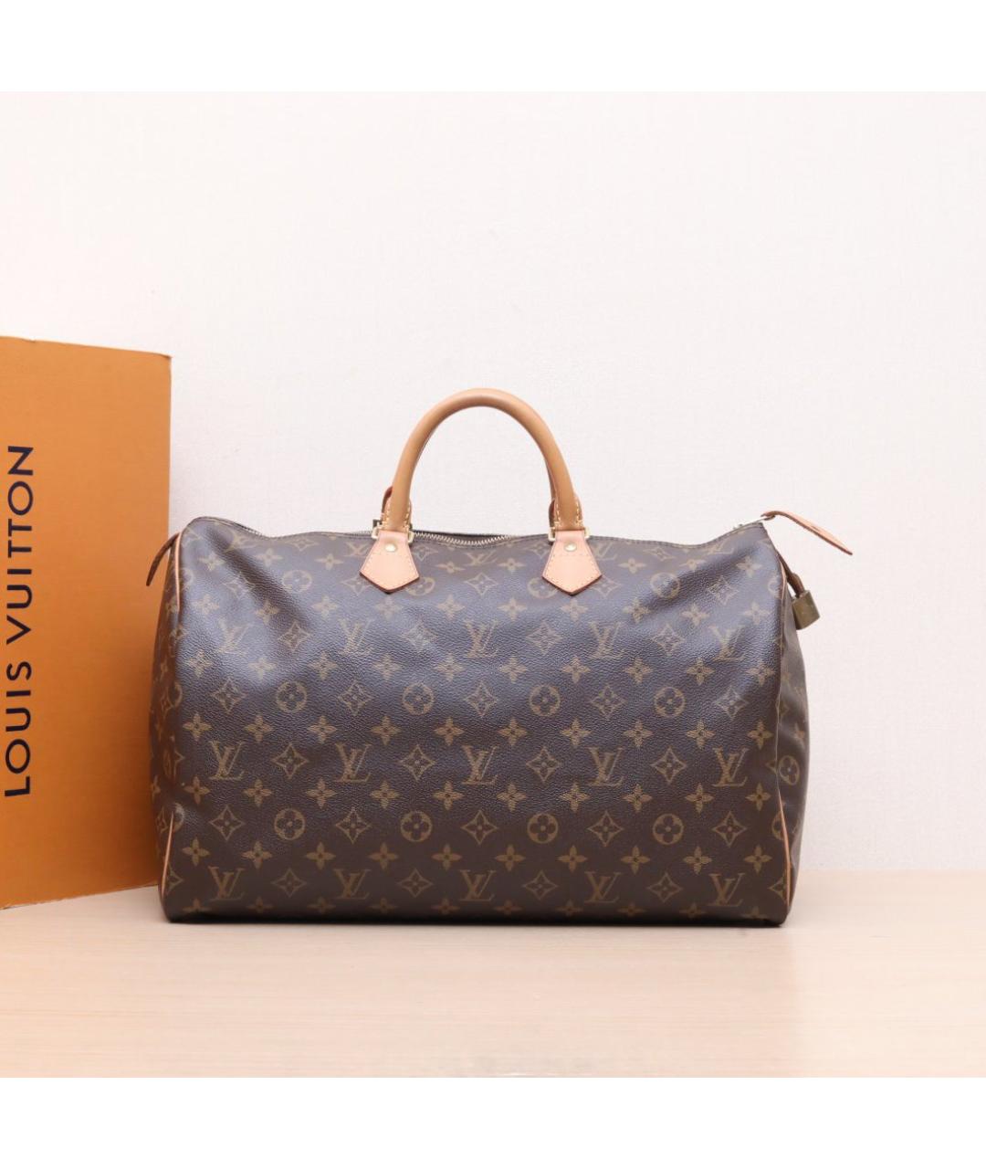 LOUIS VUITTON Коричневая кожаная сумка тоут, фото 2