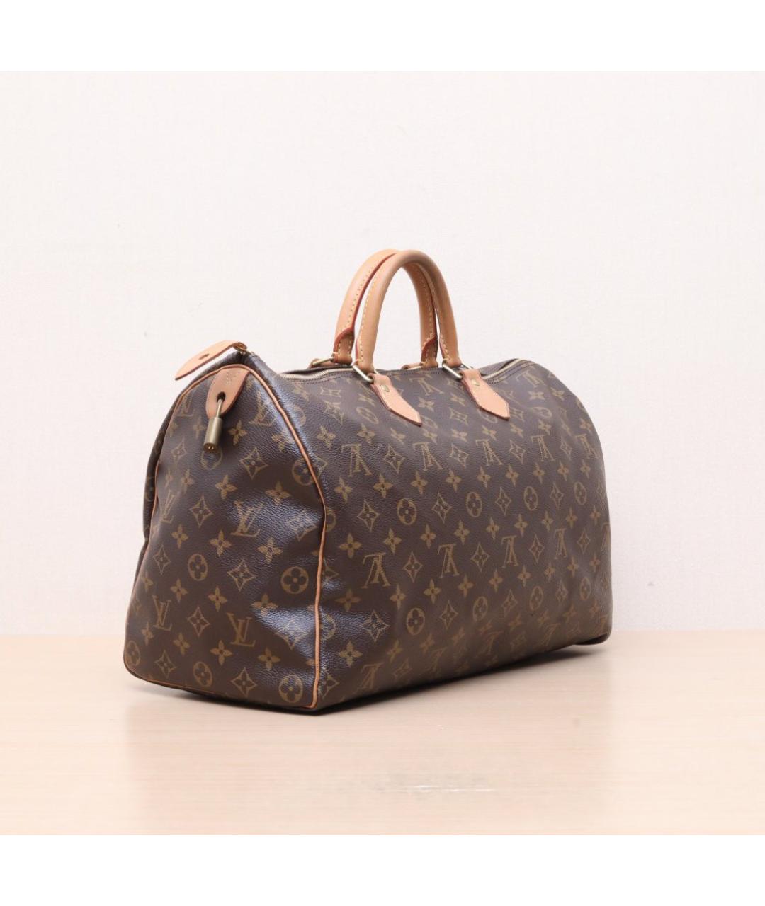 LOUIS VUITTON Коричневая кожаная сумка тоут, фото 6