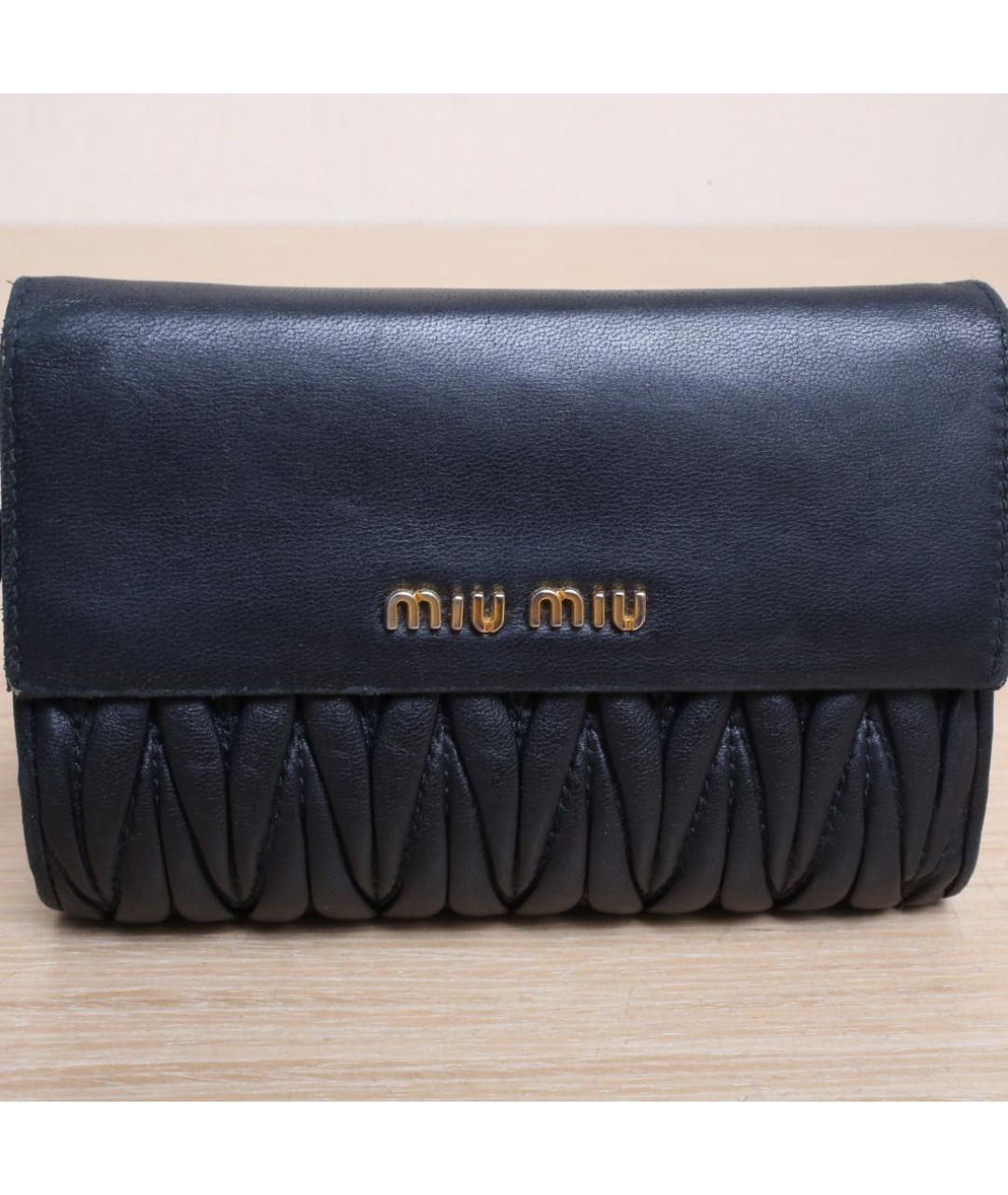 MIU MIU Черный кожаный кошелек, фото 8