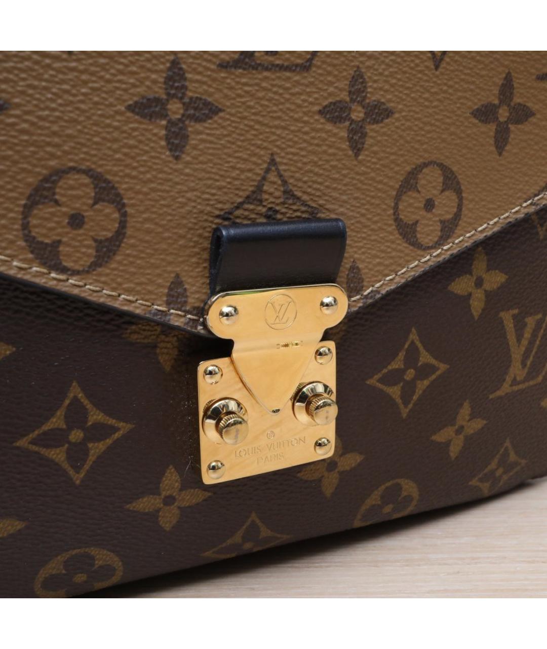 LOUIS VUITTON Коричневая кожаная сумка через плечо, фото 8