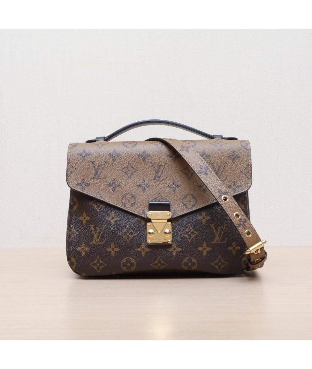LOUIS VUITTON Коричневая кожаная сумка через плечо, фото 3
