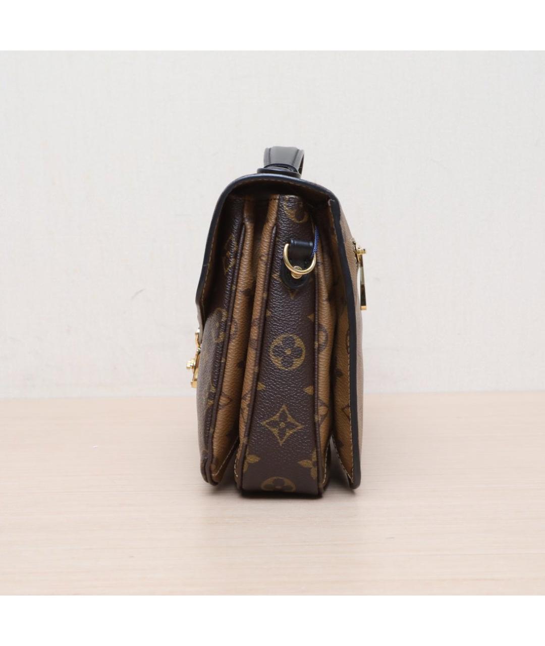 LOUIS VUITTON Коричневая кожаная сумка через плечо, фото 5