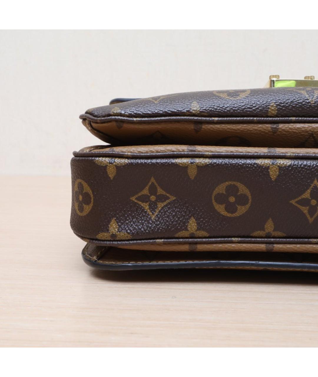 LOUIS VUITTON Коричневая кожаная сумка через плечо, фото 9