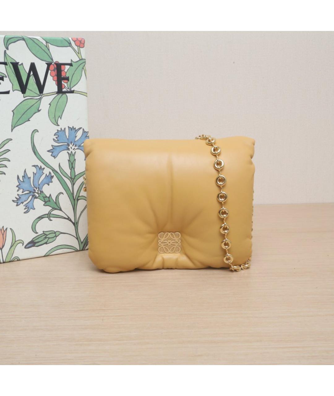 LOEWE Горчичная кожаная сумка через плечо, фото 2