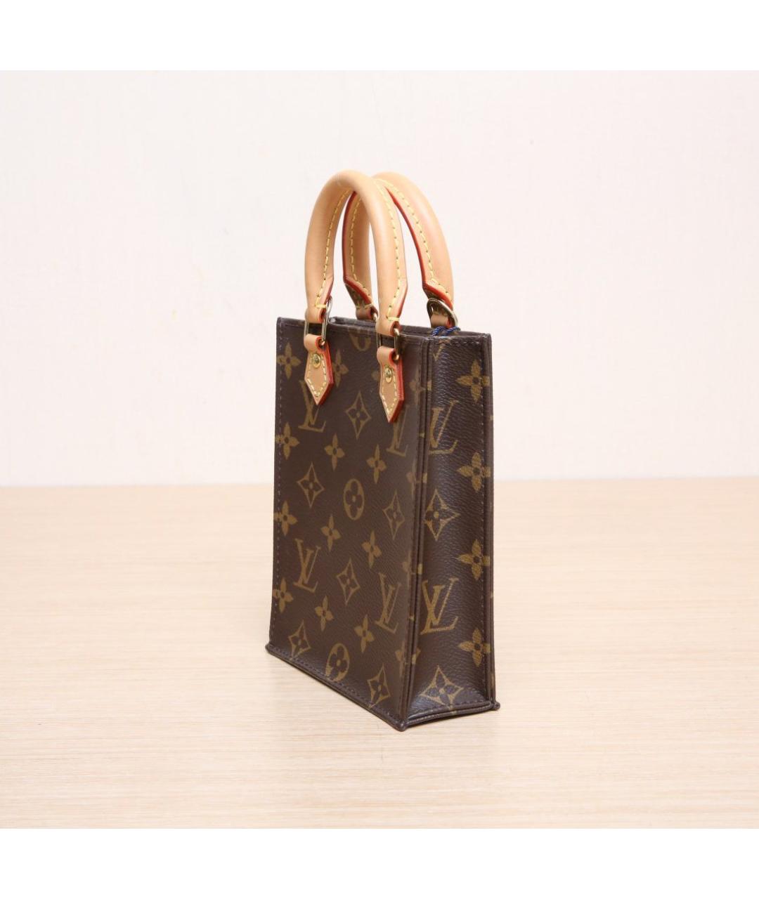 LOUIS VUITTON Коричневая кожаная сумка через плечо, фото 4