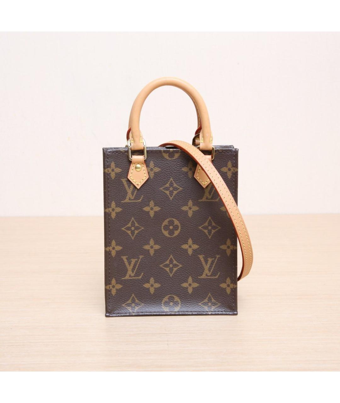 LOUIS VUITTON Коричневая кожаная сумка через плечо, фото 3