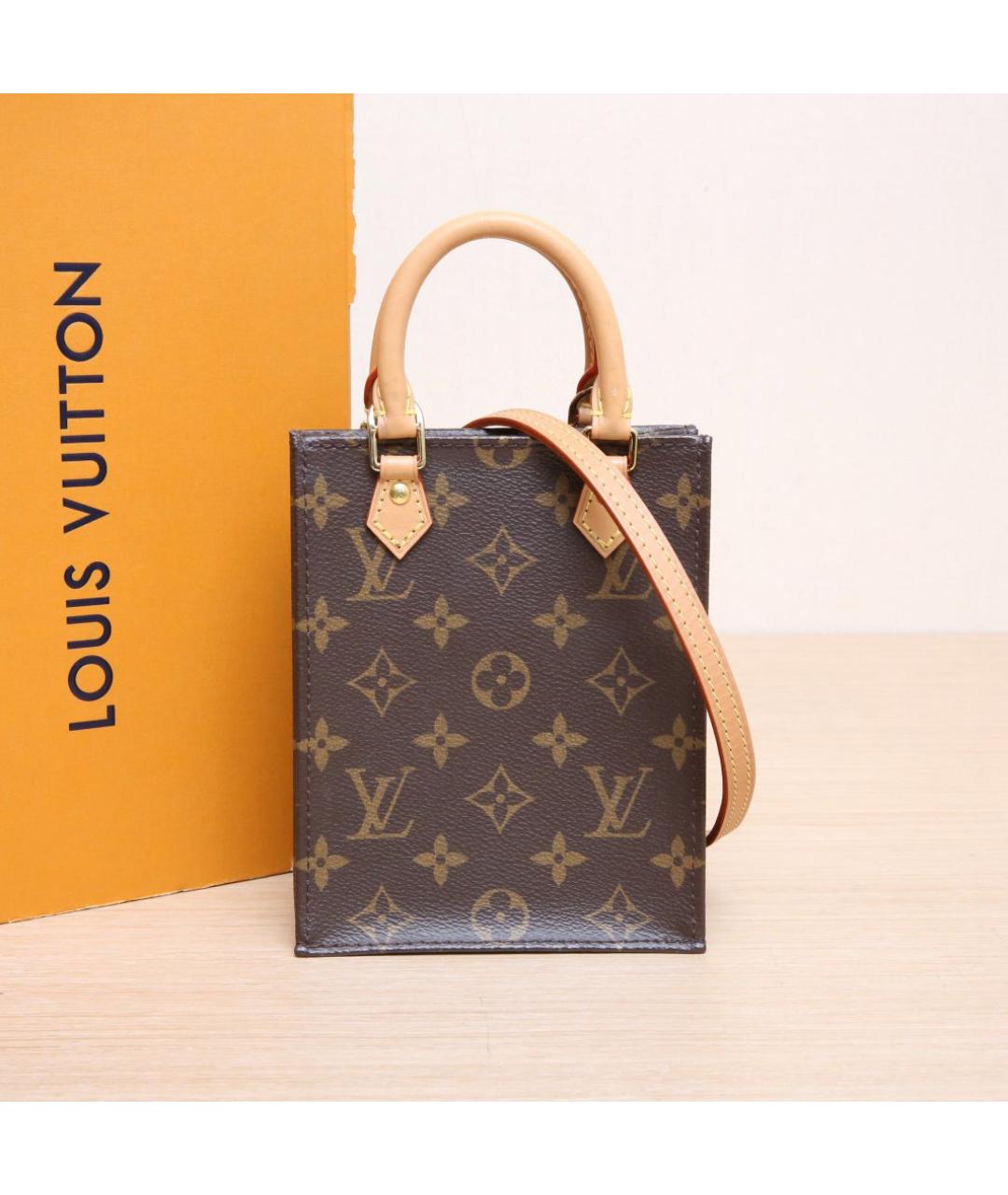 LOUIS VUITTON Коричневая кожаная сумка через плечо, фото 2