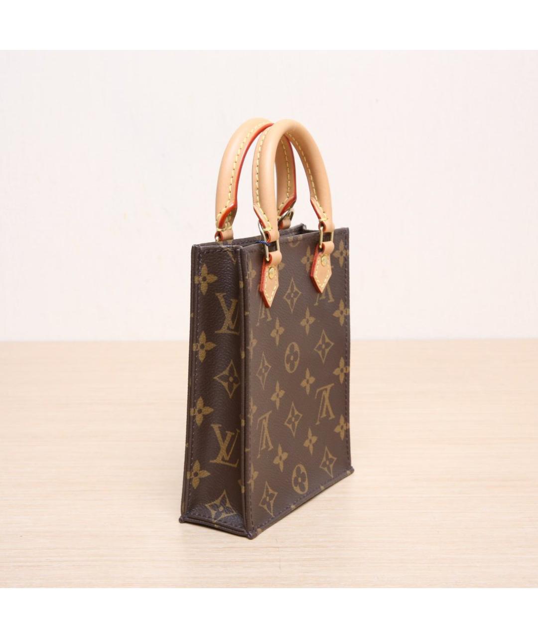 LOUIS VUITTON Коричневая кожаная сумка через плечо, фото 6