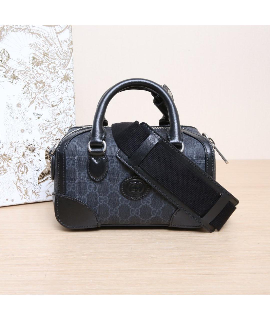 GUCCI Черная кожаная сумка через плечо, фото 2