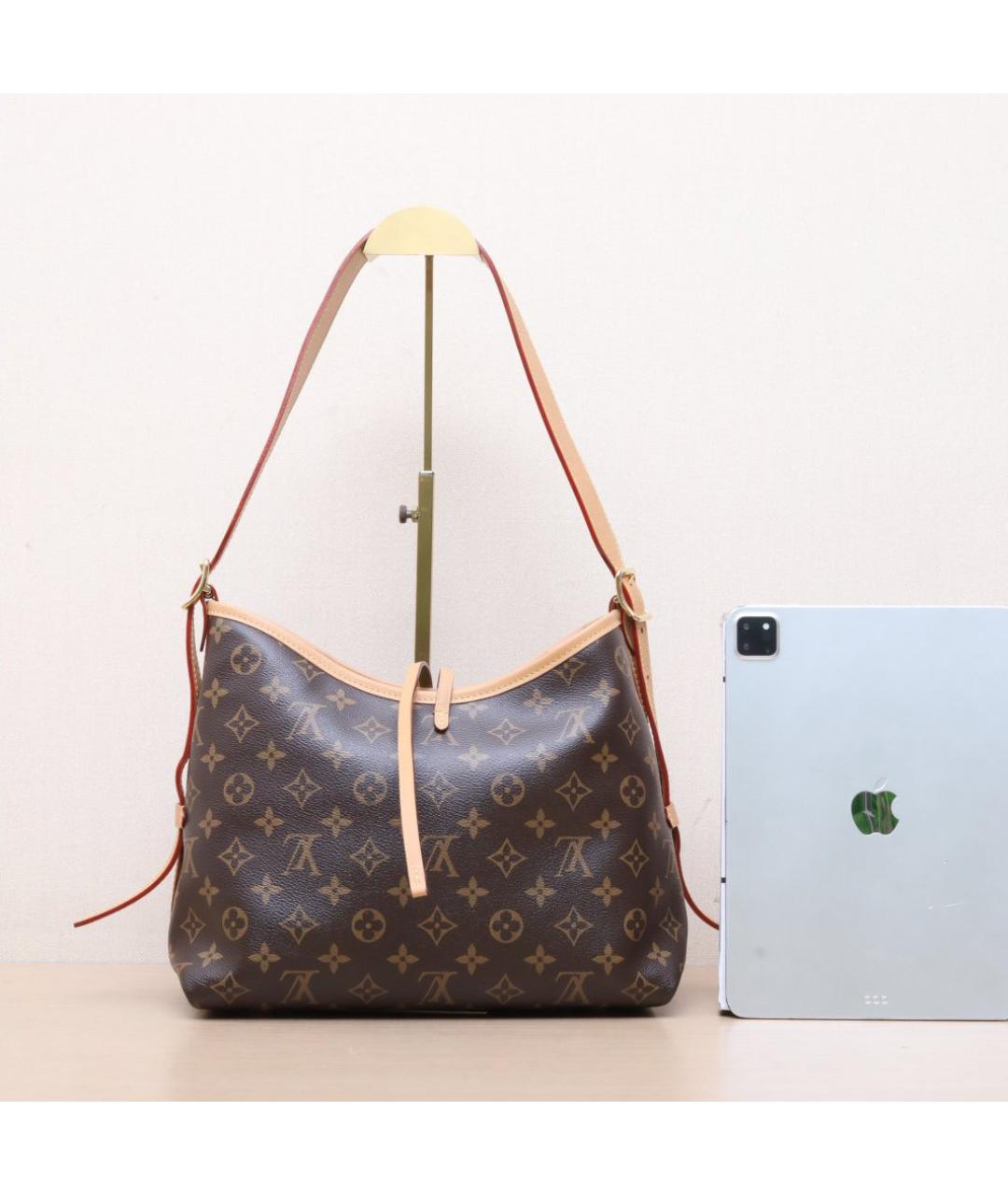 LOUIS VUITTON Коричневая кожаная сумка через плечо, фото 7