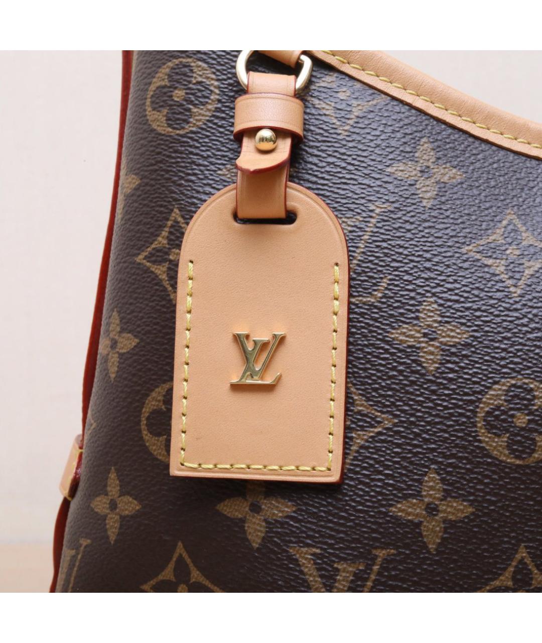 LOUIS VUITTON Коричневая кожаная сумка через плечо, фото 8
