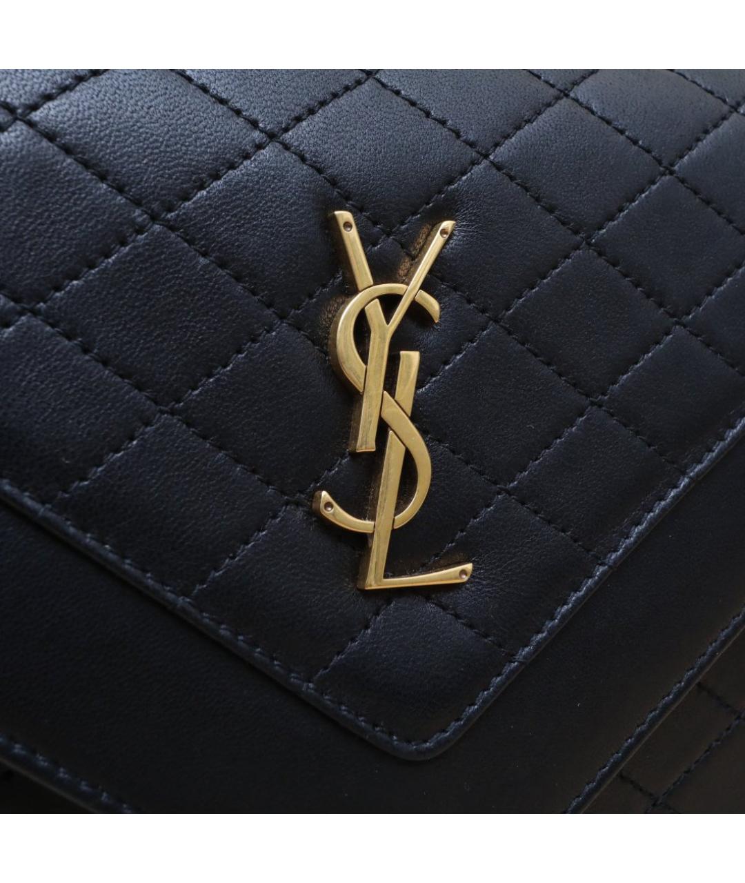 SAINT LAURENT Черная кожаная сумка через плечо, фото 8