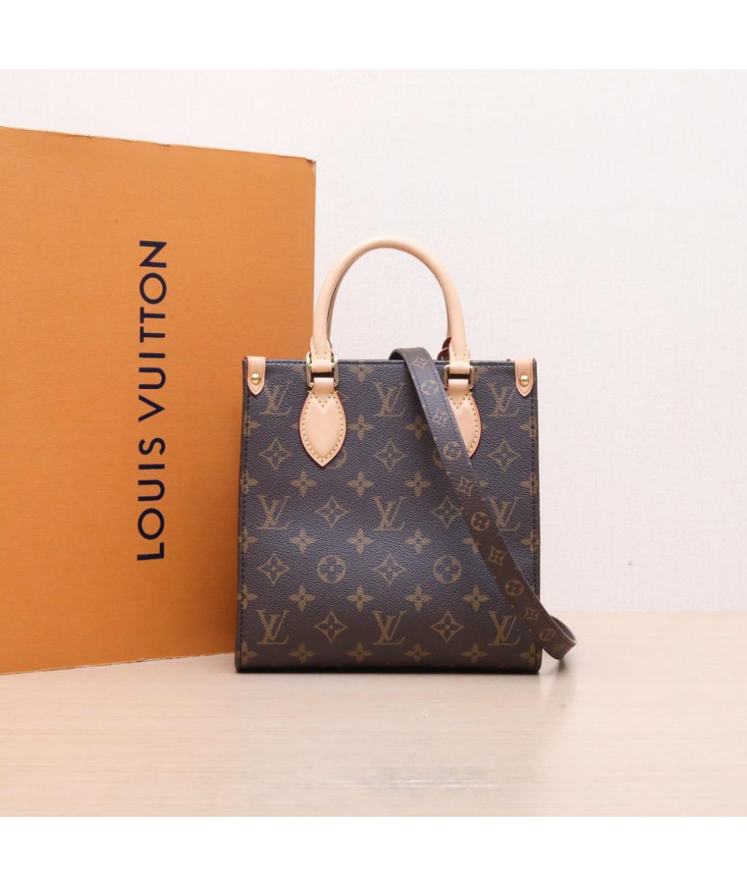 LOUIS VUITTON Коричневая кожаная сумка через плечо, фото 2