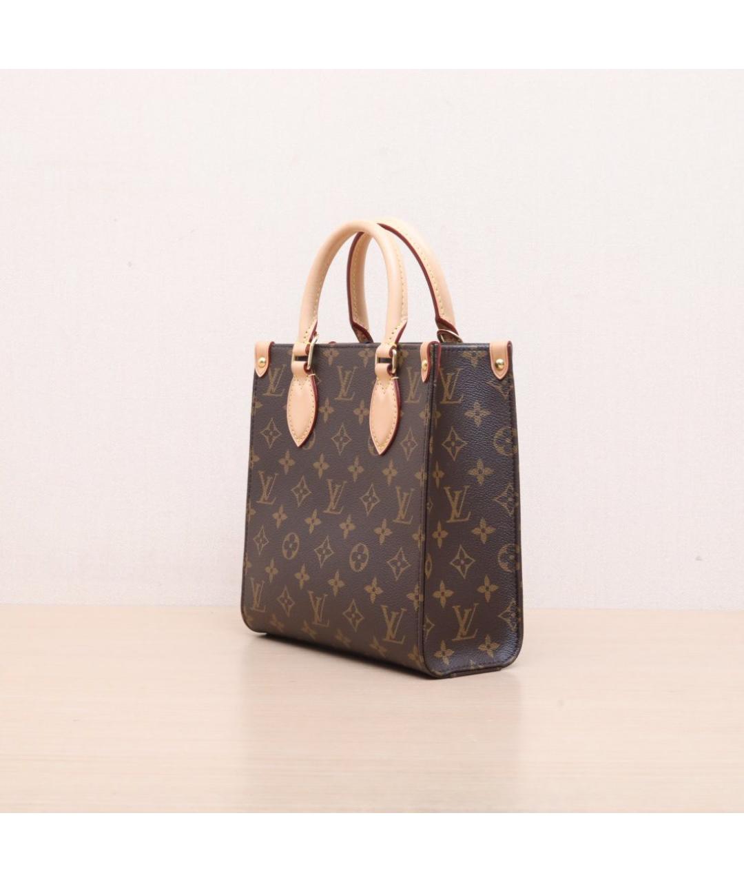 LOUIS VUITTON Коричневая кожаная сумка через плечо, фото 4