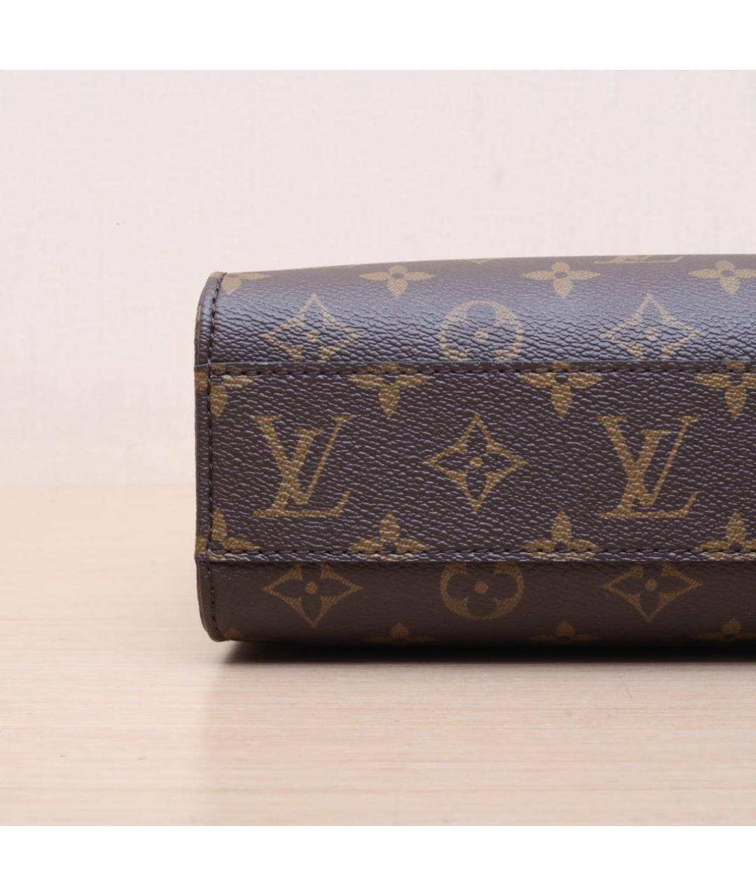 LOUIS VUITTON Коричневая кожаная сумка через плечо, фото 9