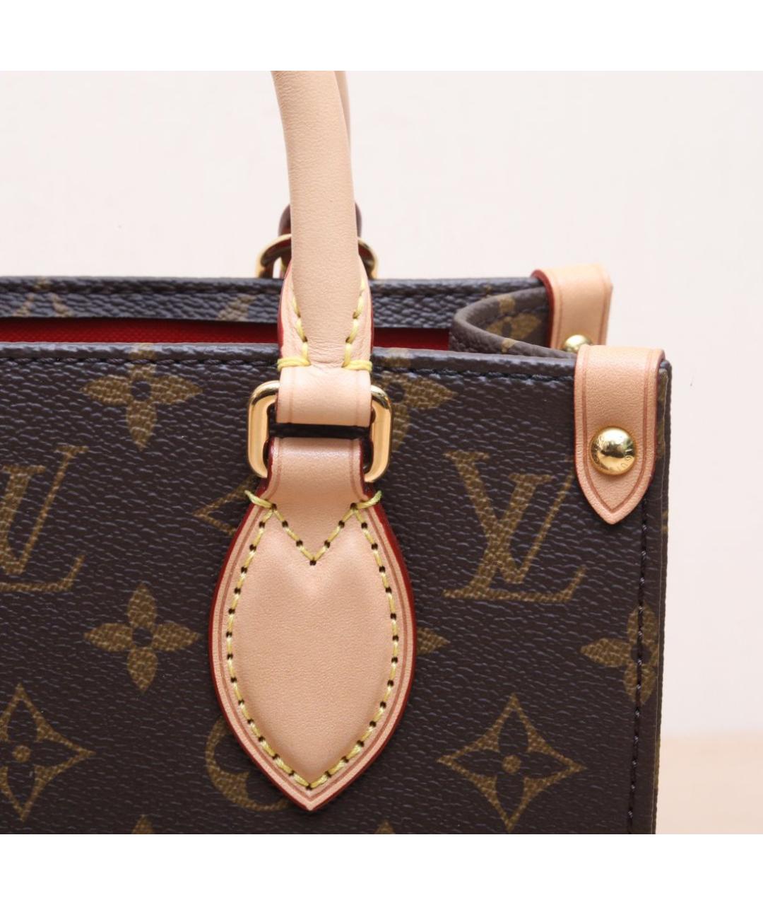 LOUIS VUITTON Коричневая кожаная сумка через плечо, фото 8