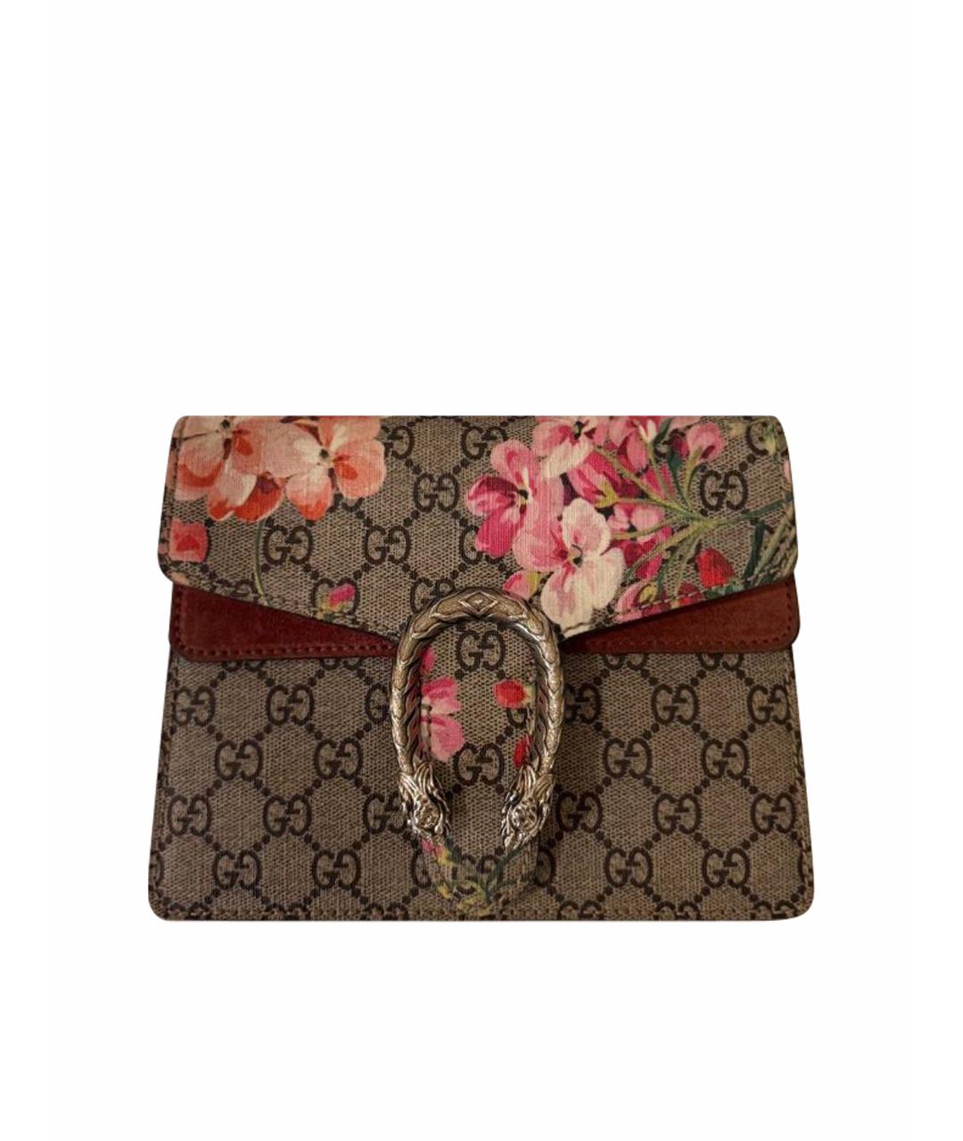 GUCCI Коричневая кожаная сумка через плечо, фото 1