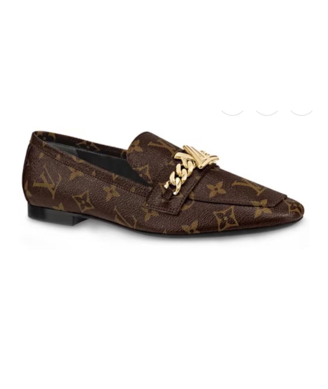 LOUIS VUITTON Коричневые лоферы, фото 9
