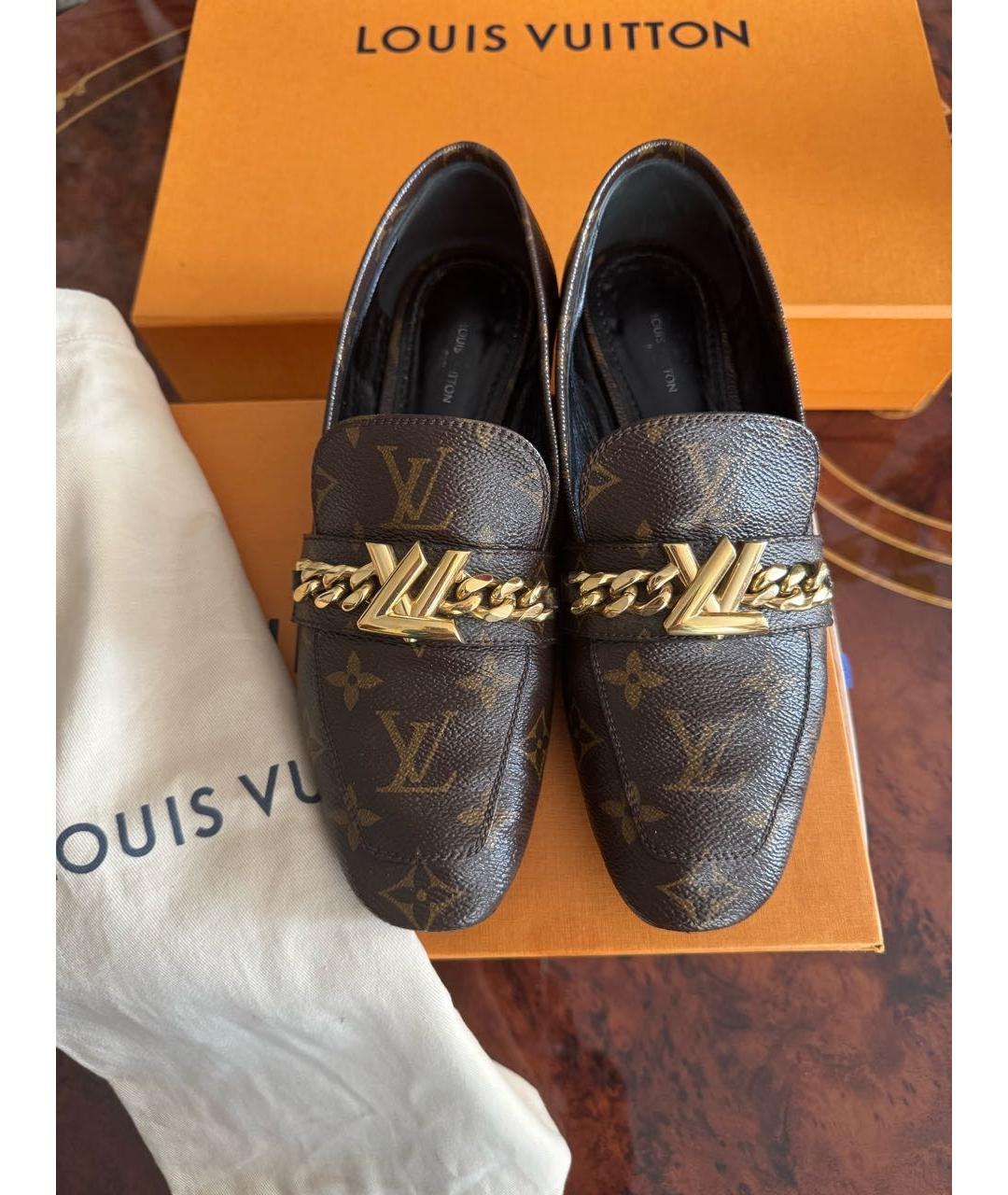 LOUIS VUITTON Коричневые лоферы, фото 4