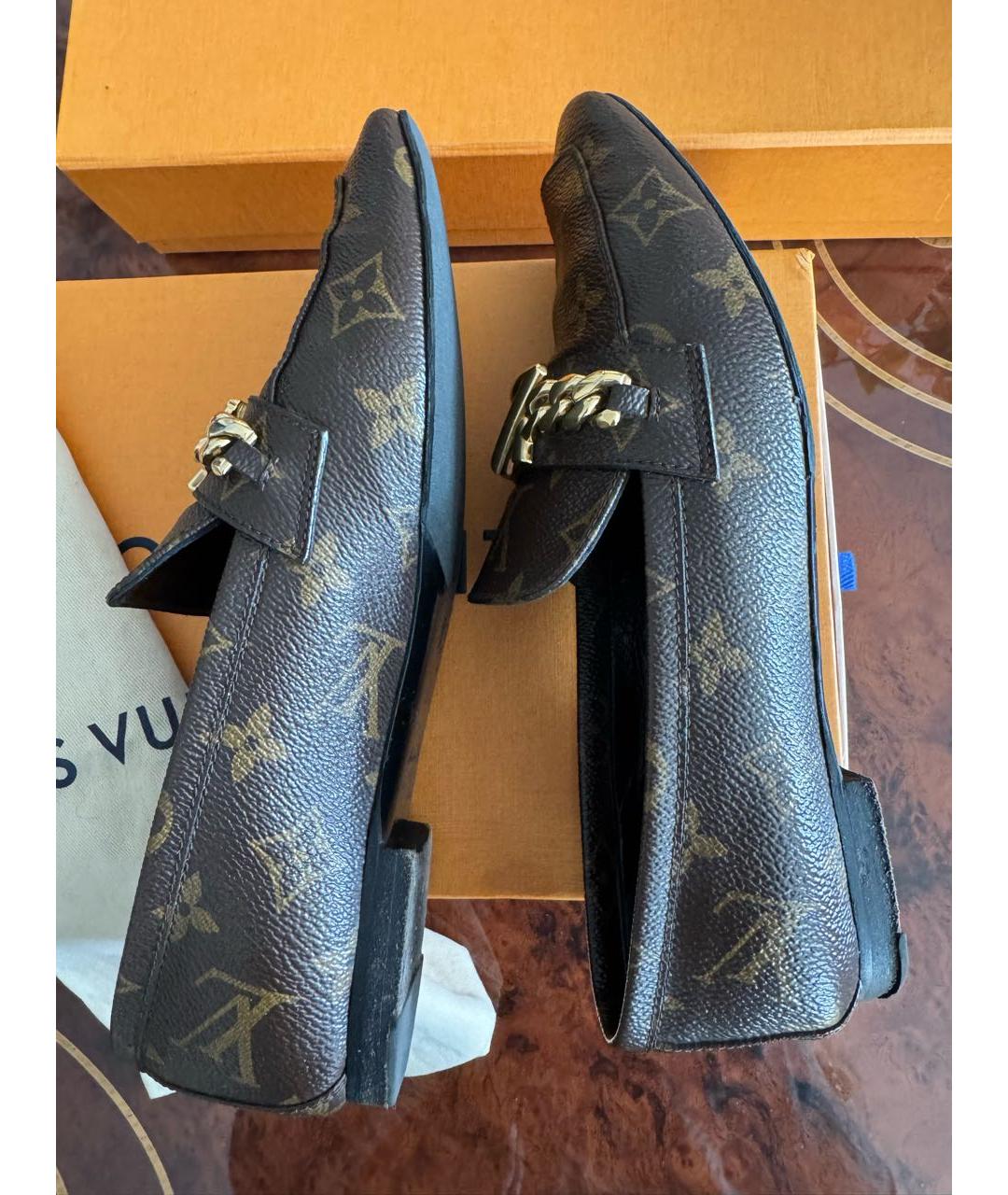 LOUIS VUITTON Коричневые лоферы, фото 6