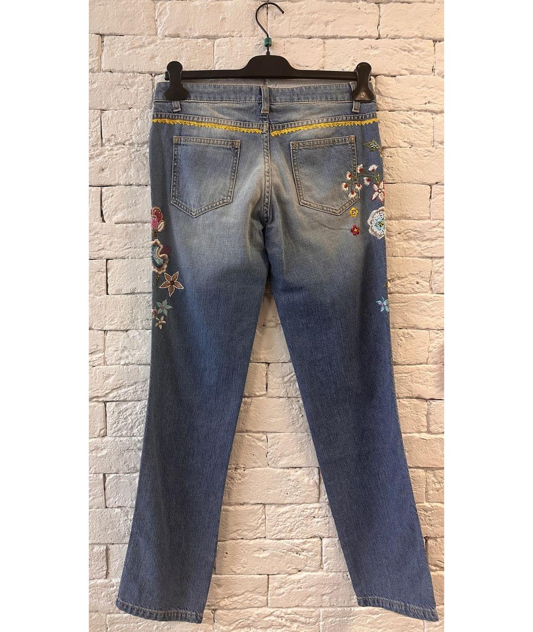 ERMANNO SCERVINO Голубые хлопковые джинсы слим, фото 2