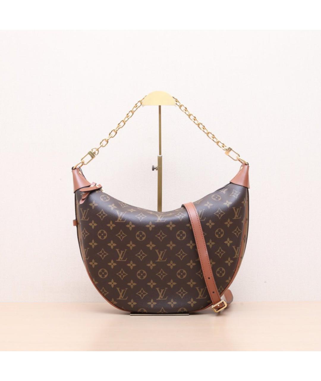 LOUIS VUITTON Коричневая кожаная сумка через плечо, фото 3